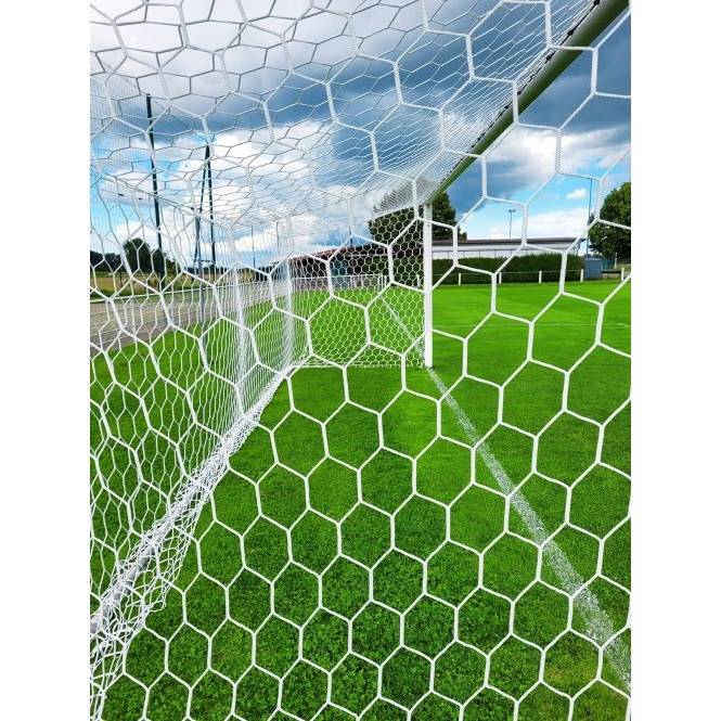 Filet De Football Bicolore 7,32 X 2,44 M – POWERSHOT Noir/rouge, Renforcé, Anti-UV, Pour But De Remplacement